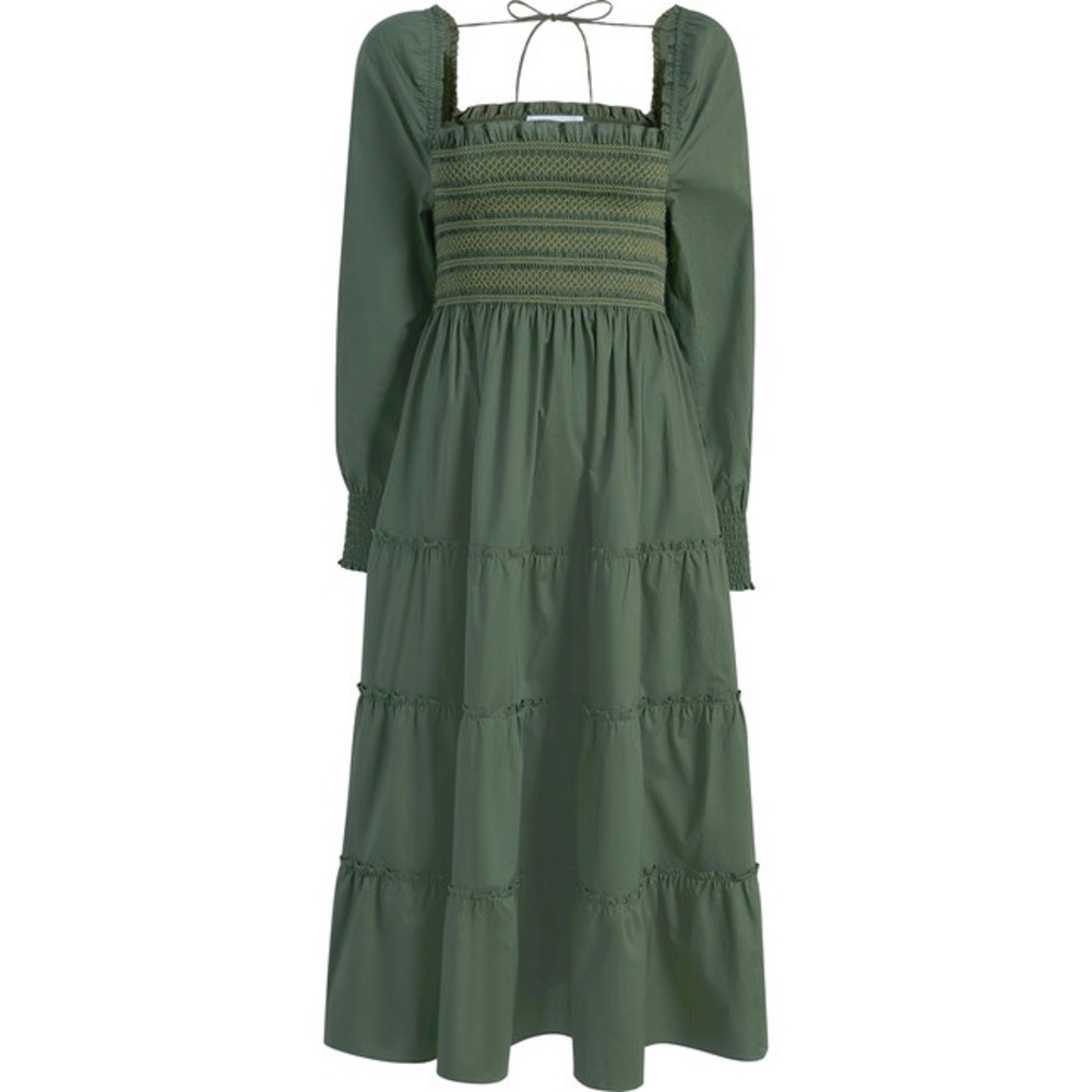 Hill House Naomi Dress in Green Leaf M (Minor imperfection)